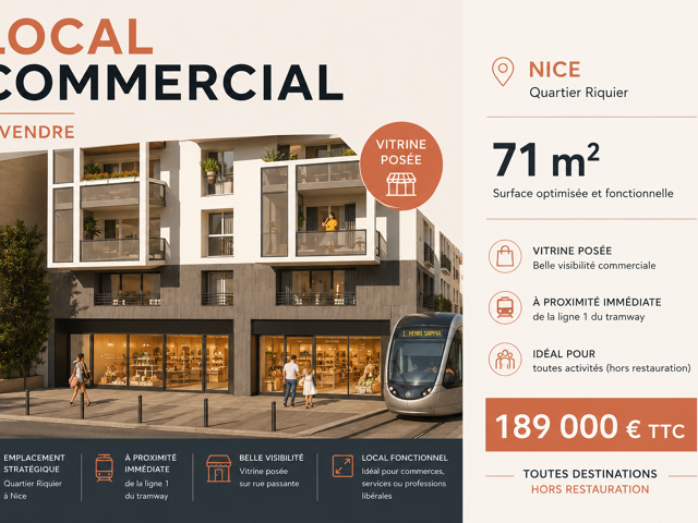 Local commercial de 71 m2 située quartier St Roch à Nice — photo du bien