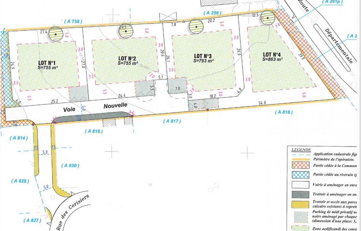 terrain 863 m2 à construire à Saint-Pierre-de-Mons (33210)