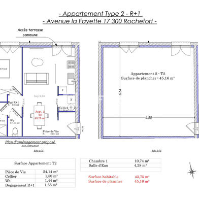 Appartement 2 pièces 43 m²