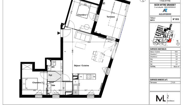 Appartement 3 pièces  à louer Aytré 17440