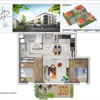 Appartement 3 pièces 60 m²