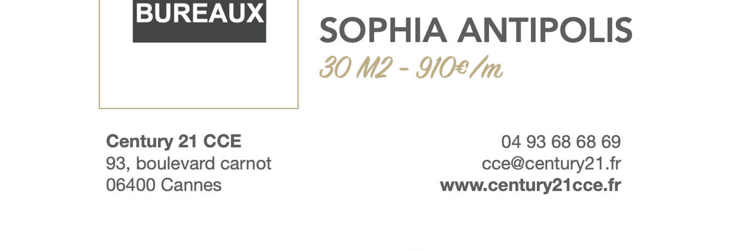 Bureau  30 m² à louer à Valbonne (06560)