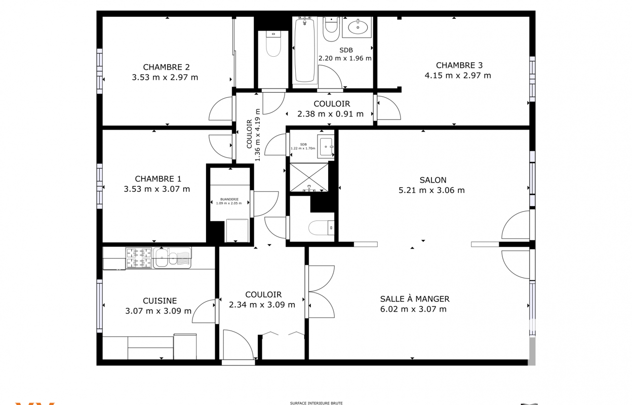 appartement 5 pièces 99 m2 à vendre à Mainvilliers (28300)