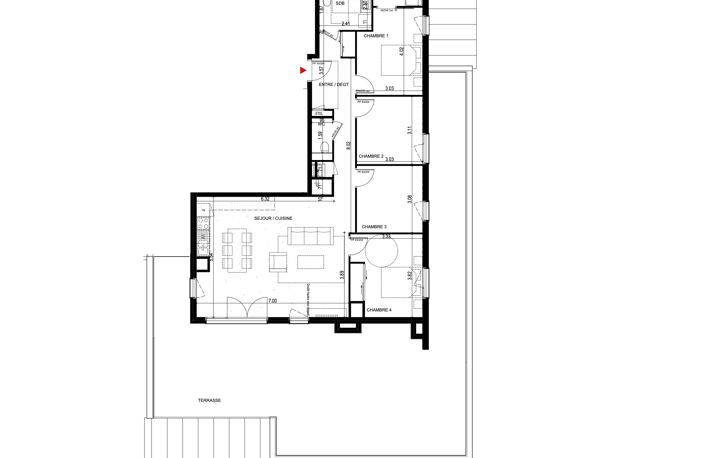 Appartement T5 de 100m² avec une grande terrasse de 101m² — photo 5