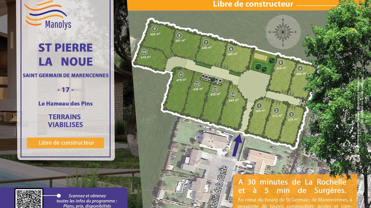 terrain 370 m2 à construire à Aigrefeuille-d'Aunis (17290)
