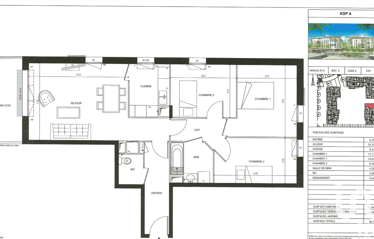 appartement 4 pièces 83 m2 à vendre à Trappes (78190)