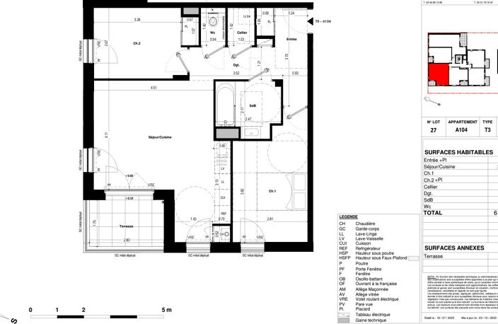 RENNES Boulevard MERMOZ - T3 de 61.93 m² avec terrasse et parking — photo 3