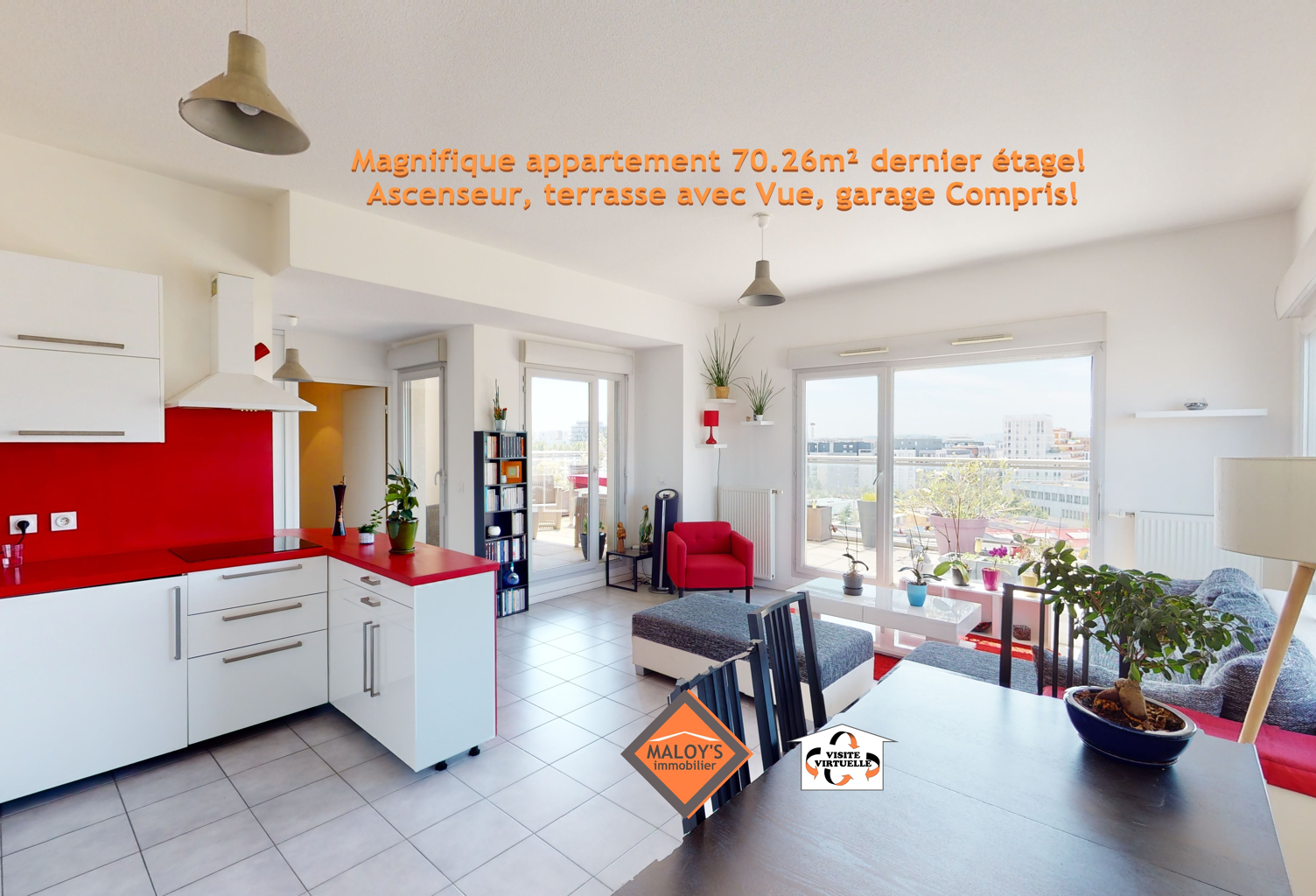 Appartement T3, 8ème étage avec ascenseur, terrasse avec VUE!!! — photo 1