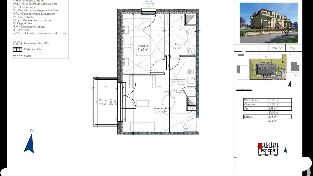 appartement 2 pièces 39 m2 à vendre à Cabourg (14390)