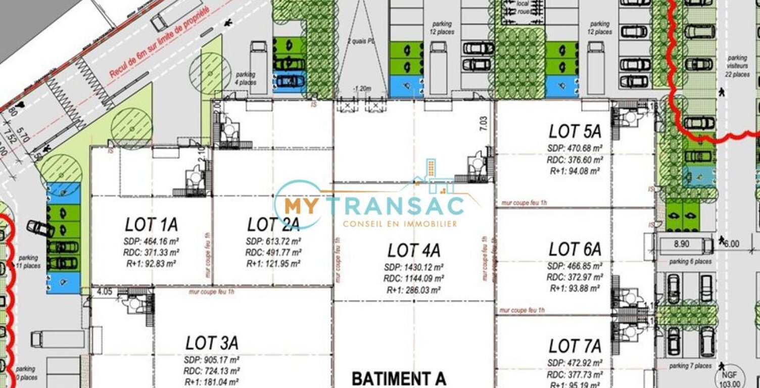 A Louer Locaux neufs à partir de 464 m² jusqu'à 4 960 m² sur la commune de La Queue-en-Brie — photo 1
