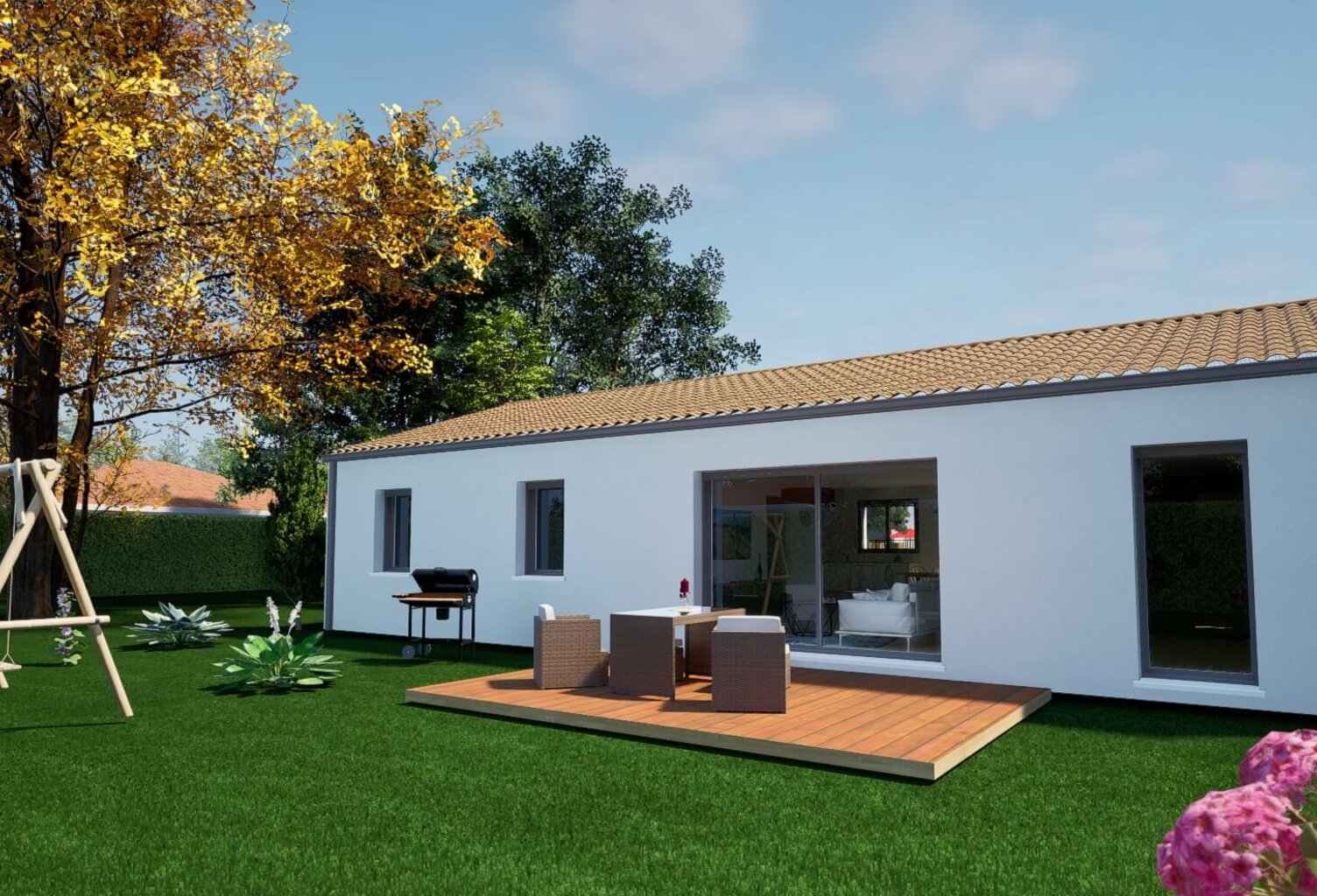 Maison 4 pièces 90.00 m² - Terrain: 585 m² — photo 1