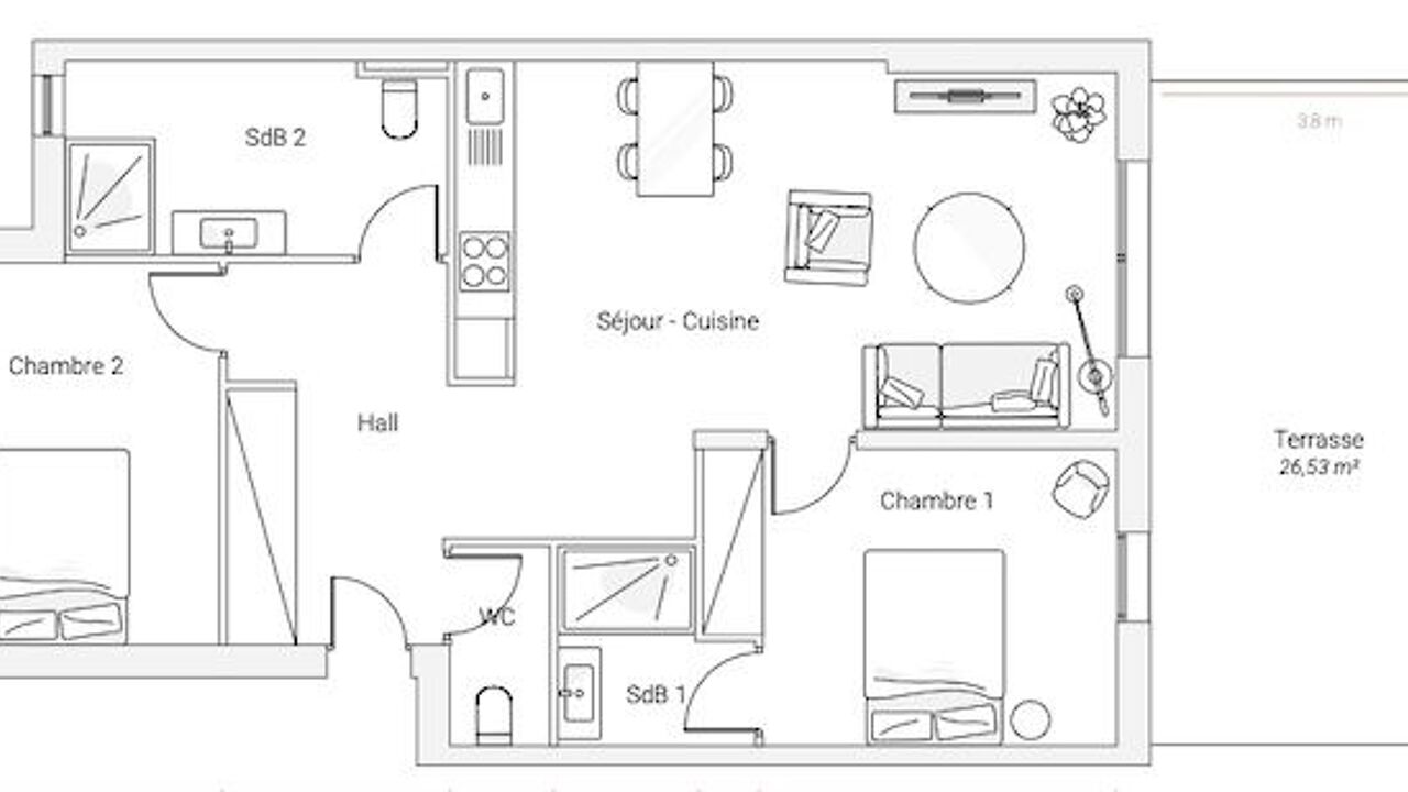 appartement 3 pièces 70 m2 à vendre à San-Martino-Di-Lota (20200)