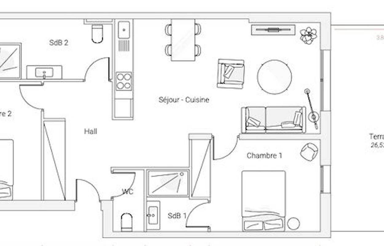 appartement 3 pièces 70 m2 à vendre à San-Martino-Di-Lota (20200)