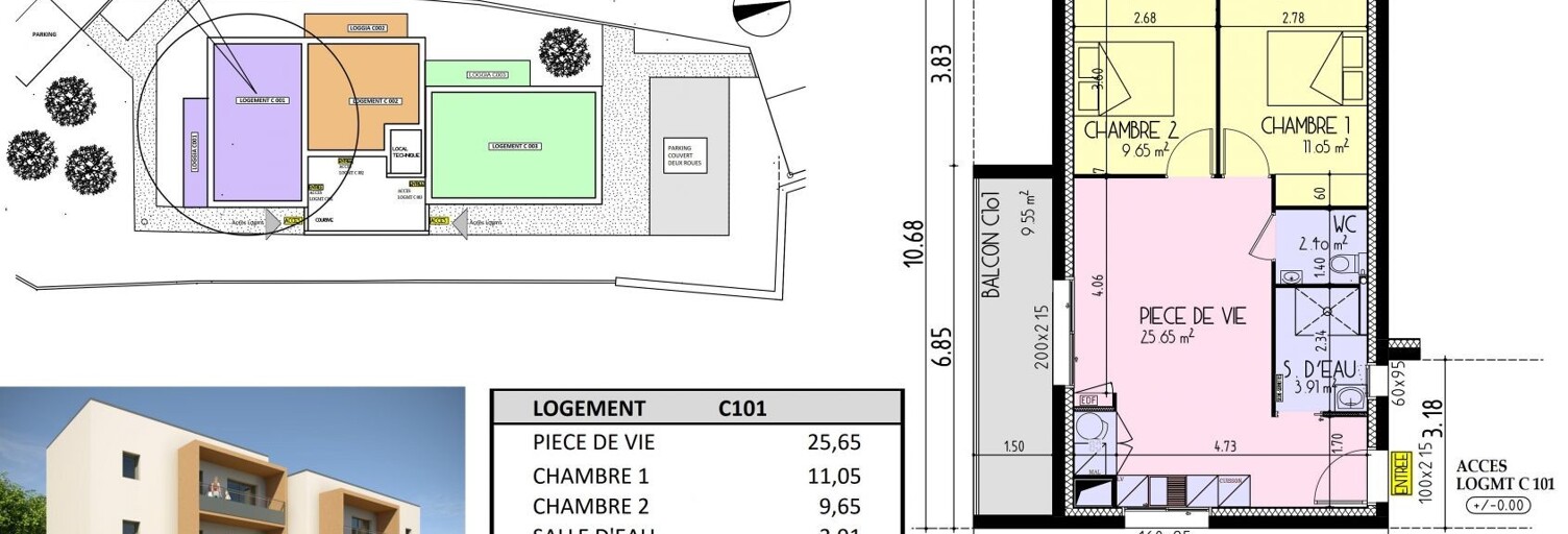 Appartement 3 Pièces 53 m² à vendre à Les Herbiers (85500)
