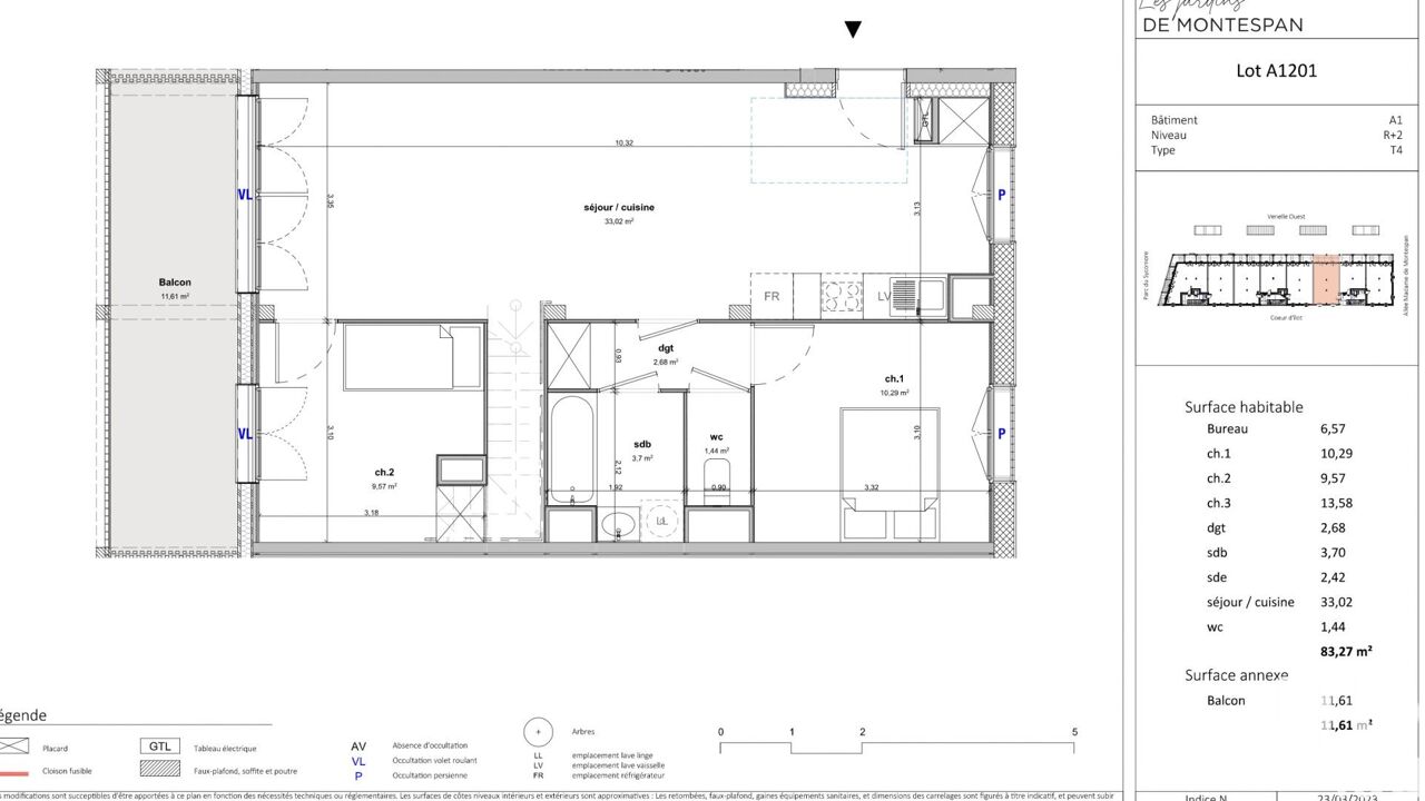 appartement 4 pièces 84 m2 à vendre à Bussy-Saint-Georges (77600)