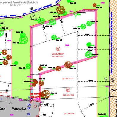 Terrain 525 m²