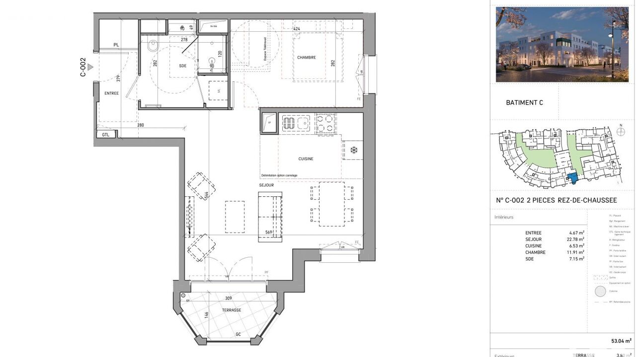 appartement 2 pièces 53 m2 à vendre à Serris (77700)