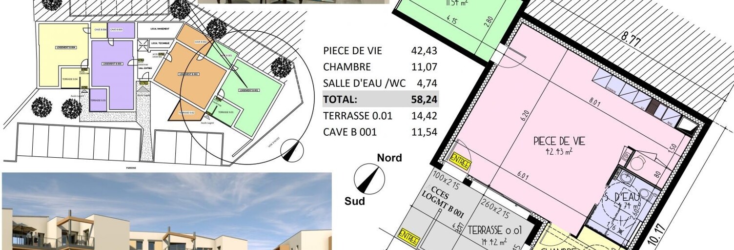 Appartement 2 Pièces 58 m² à vendre à Les Herbiers (85500)