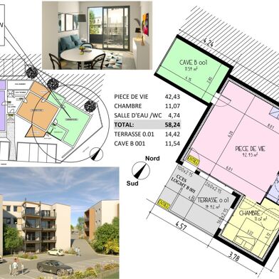 Appartement 2 pièces 224700 €