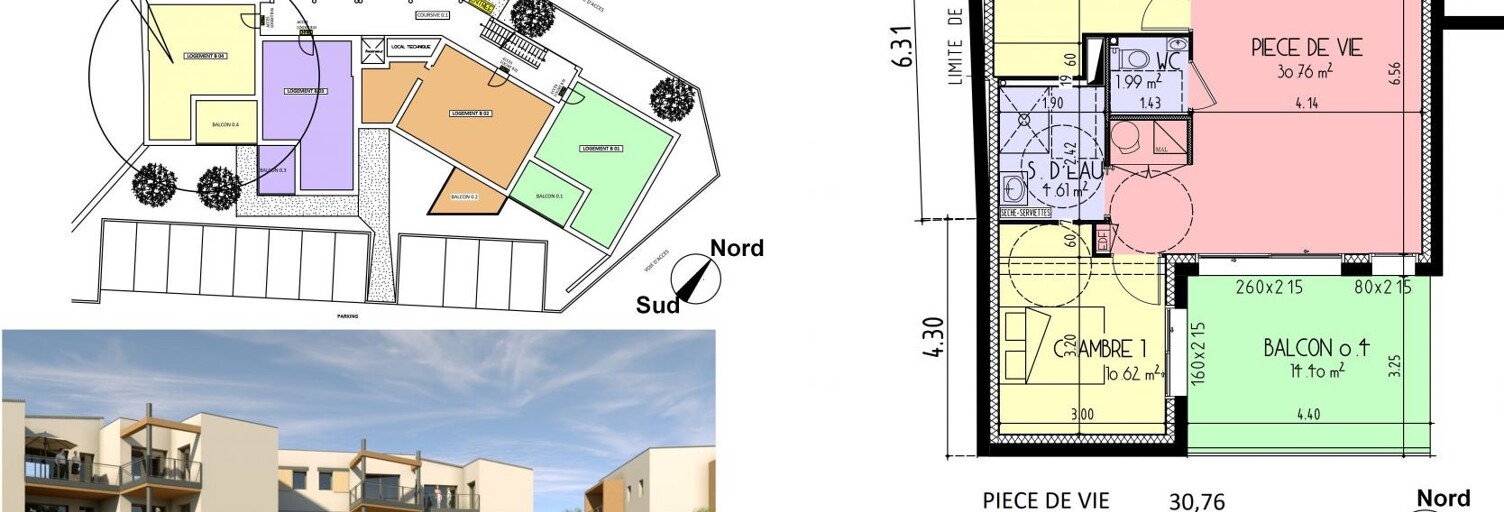 Appartement 3 Pièces 58 m² à vendre à Les Herbiers (85500)