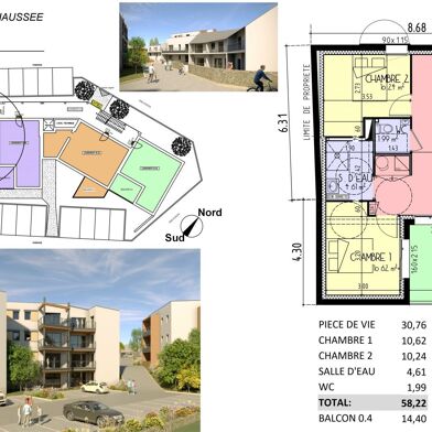 Appartement 3 pièces 245600 €