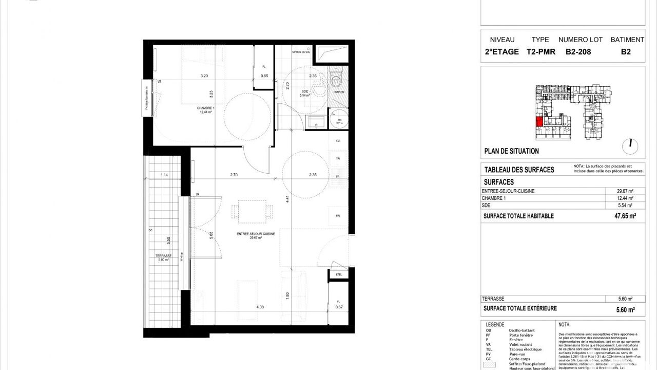 appartement 2 pièces 47 m2 à vendre à Meaux (77100)