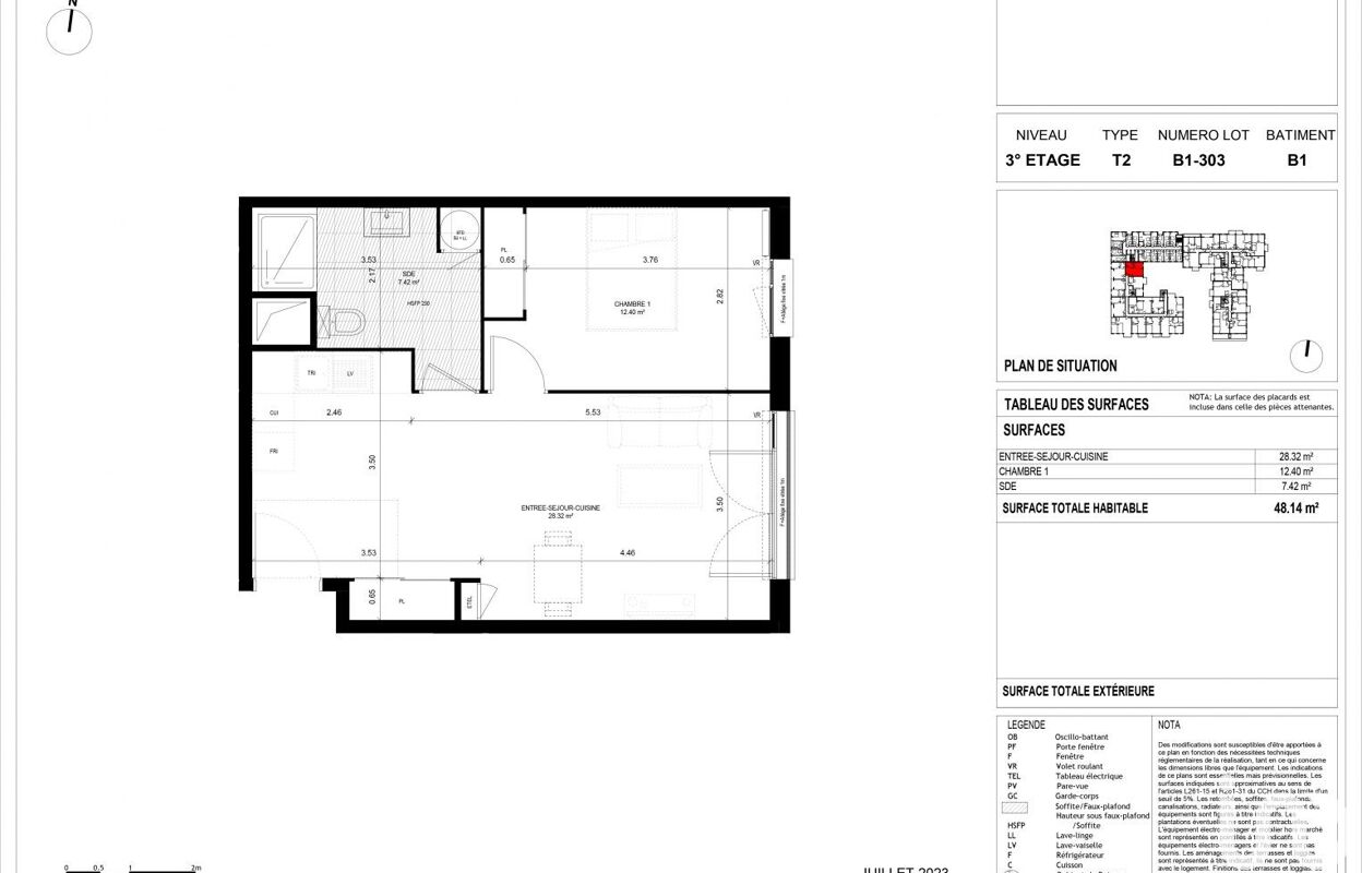 appartement 2 pièces 48 m2 à vendre à Meaux (77100)