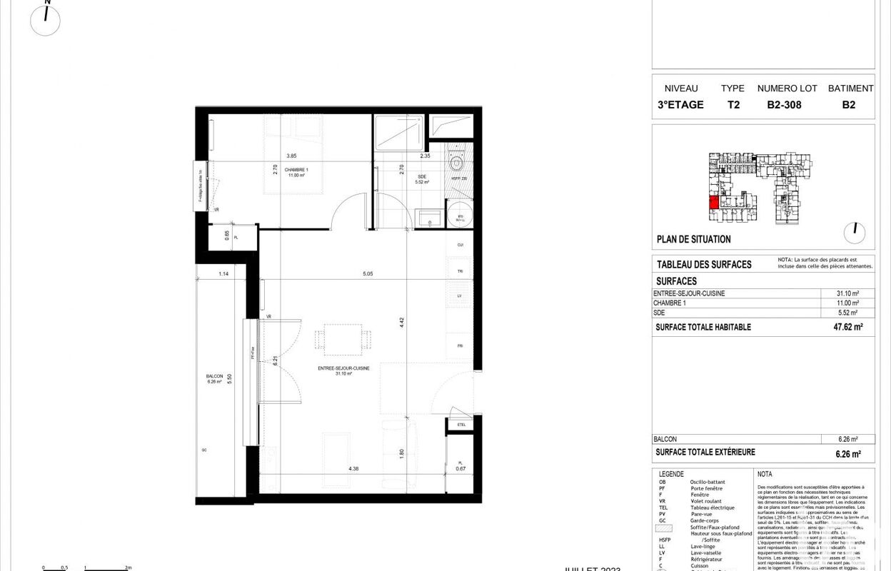 appartement 2 pièces 47 m2 à vendre à Meaux (77100)