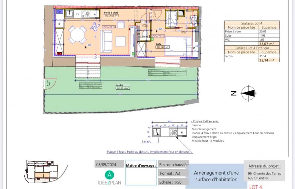 appartement 2 pièces 37 m2 à vendre à Lentilly (69210)