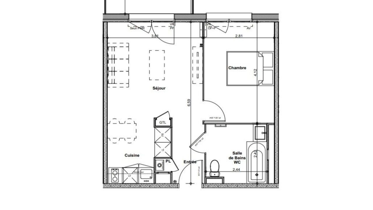 appartement 2 pièces 41 m2 à vendre à Biganos (33380)