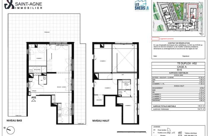 Attique 5 pièce(s) 135.31 m2  avec séjour cathédrale+ terrasse 134m² à Chambéry — photo 3