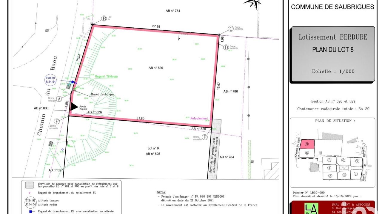 terrain  pièces 620 m2 à vendre à Saubrigues (40230)