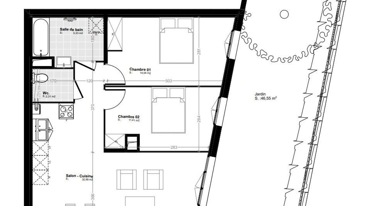 appartement 3 pièces 66 m2 à vendre à Melun (77000)