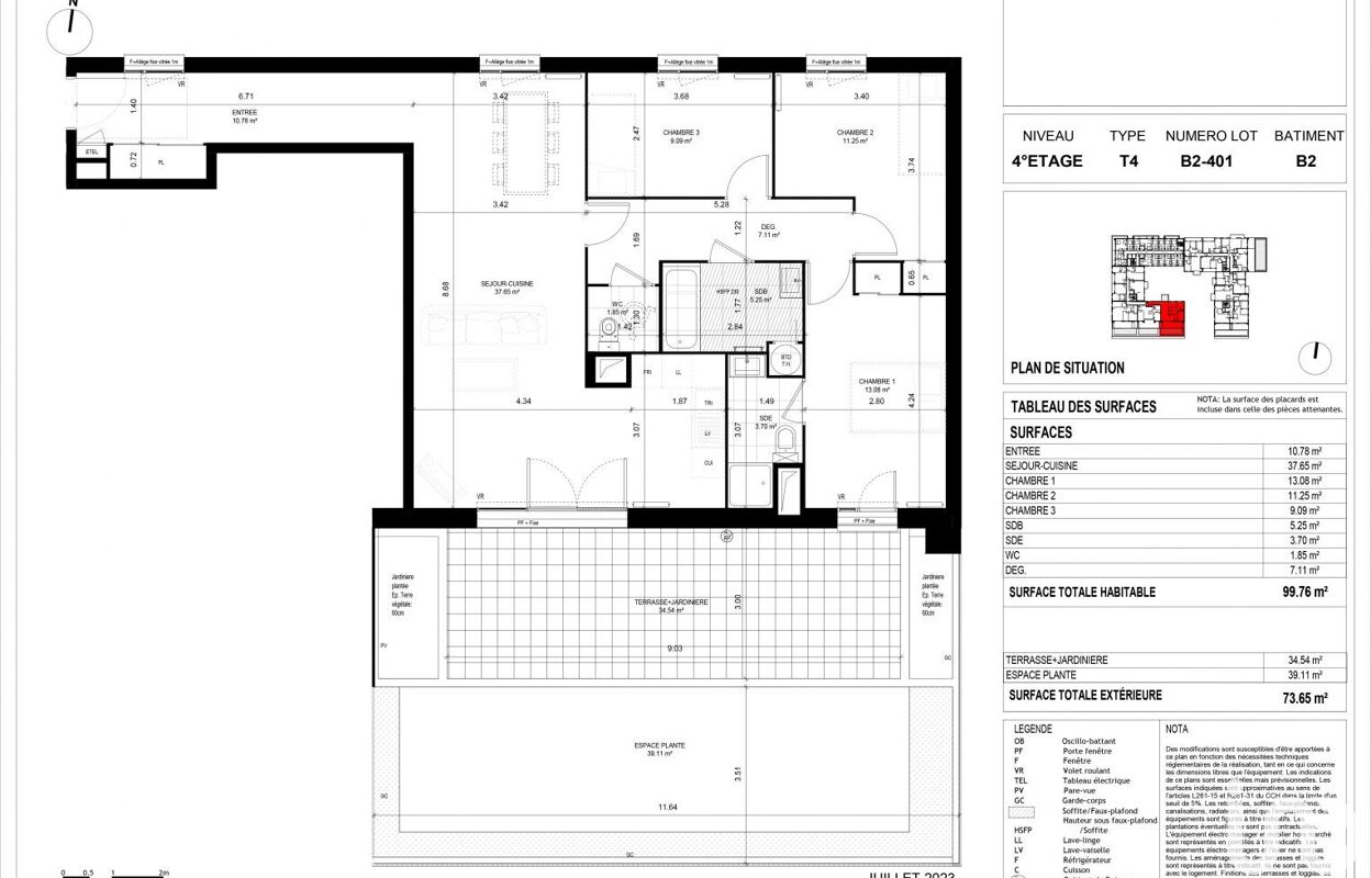 appartement 4 pièces 99 m2 à vendre à Meaux (77100)