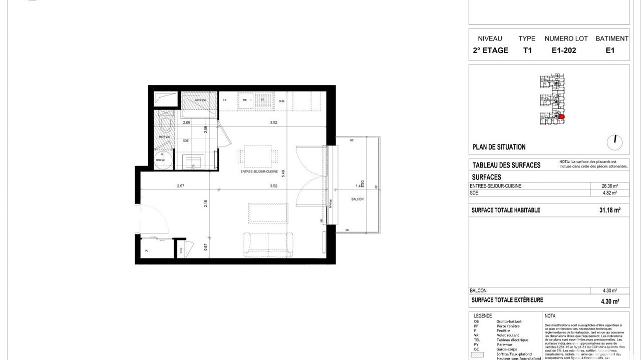 appartement 1 pièces 31 m2 à vendre à Meaux (77100)