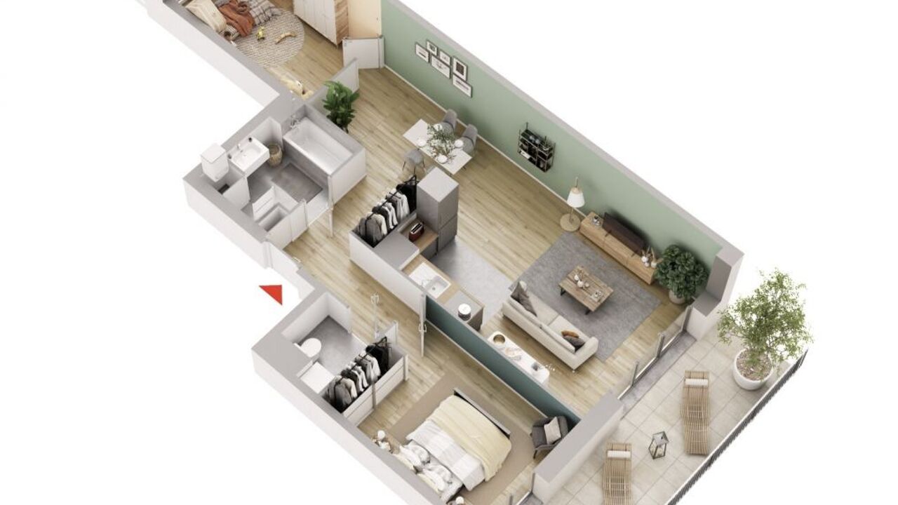 appartement 3 pièces 70 m2 à vendre à Meaux (77100)