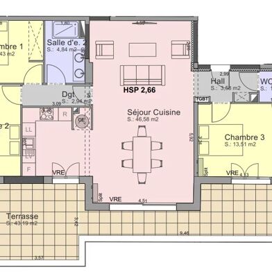 Appartement 4 pièces 105 m²