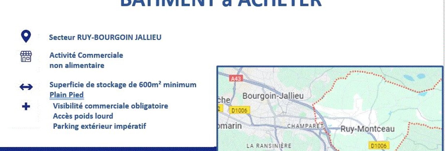 Commerce 1 Pièce 600 m² à vendre à Ruy-Montceau (38300)