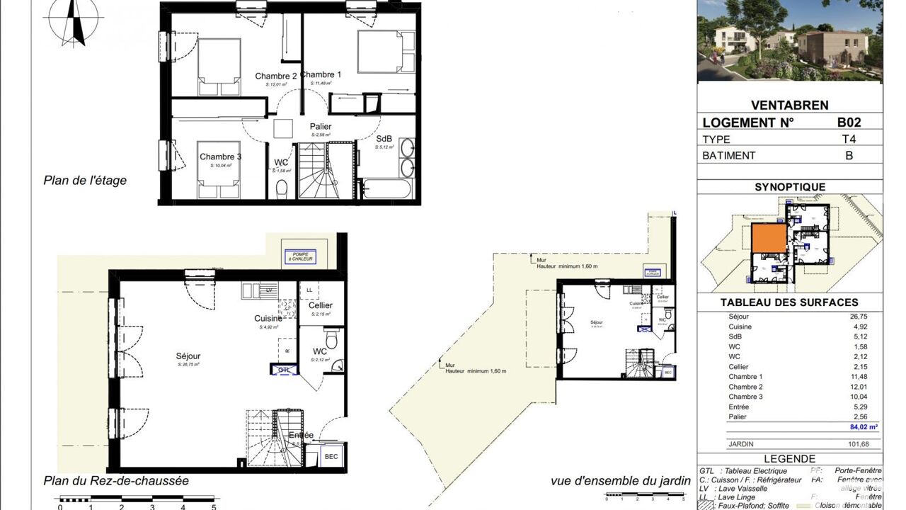 appartement 4 pièces 84 m2 à vendre à Ventabren (13122)