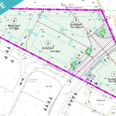 Terrain 622 m²