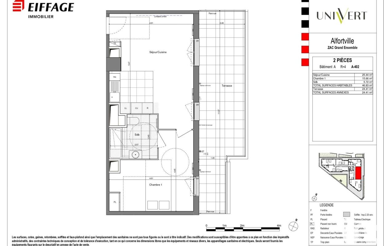 appartement 2 pièces 47 m2 à vendre à Alfortville (94140)