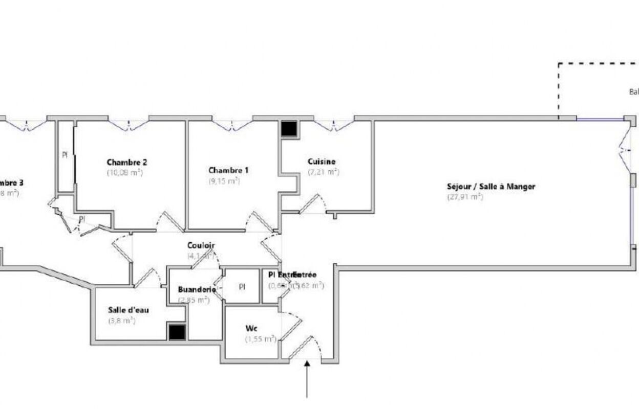 appartement 4 pièces 87 m2 à vendre à Rueil-Malmaison (92500)