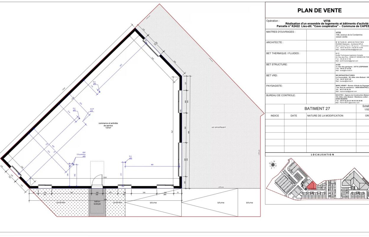 commerce  pièces 137 m2 à vendre à Capestang (34310)