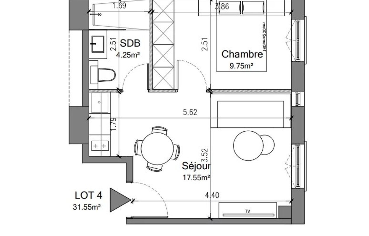 appartement 2 pièces 31 m2 à vendre à Nice (06000)