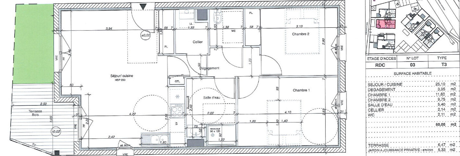 Appartement 3 Pièces 60 m² à vendre à Biscarrosse (40600)