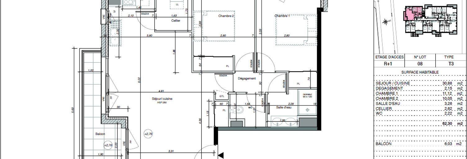 Appartement 3 Pièces 62 m² à vendre à Biscarrosse (40600)