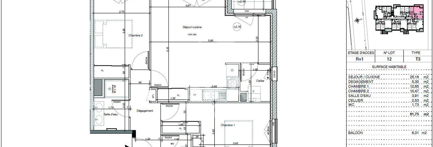 Appartement 3 Pièces 61 m² à vendre à Biscarrosse (40600)