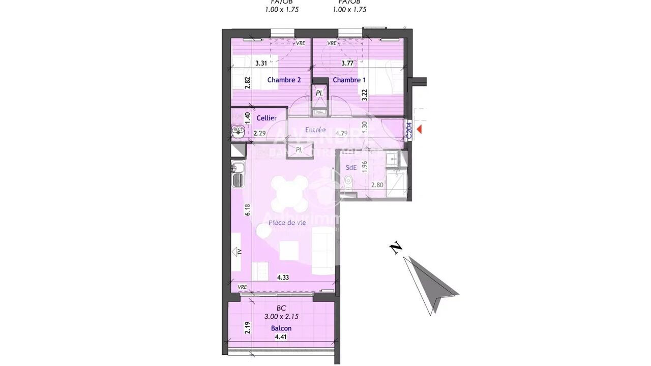 appartement 3 pièces 61 m2 à vendre à Le Loroux-Bottereau (44430)