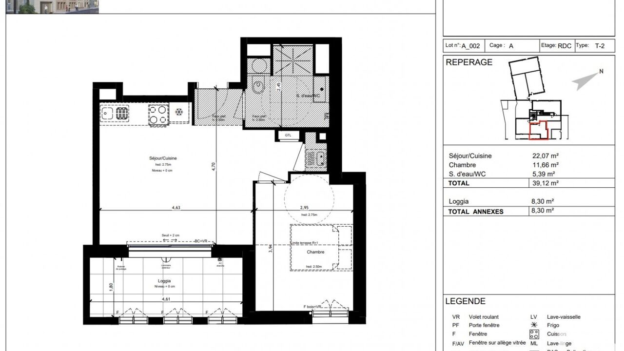 appartement 2 pièces 39 m2 à vendre à Orléans (45000)