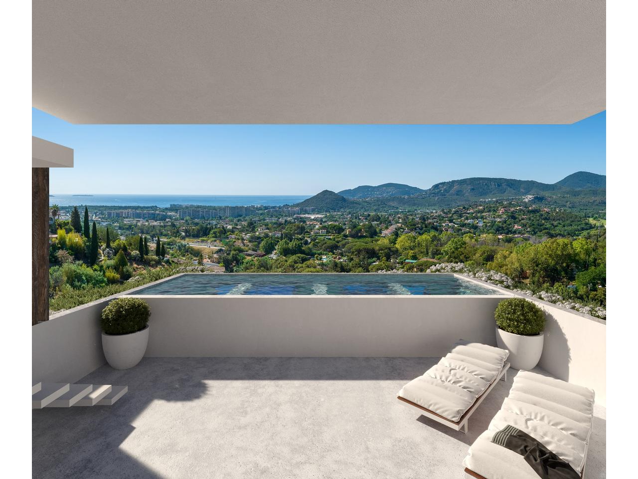 Photo Villas contemporaines Neuves Mandelieu avec VUE MER Cote d'Azur image 3/4